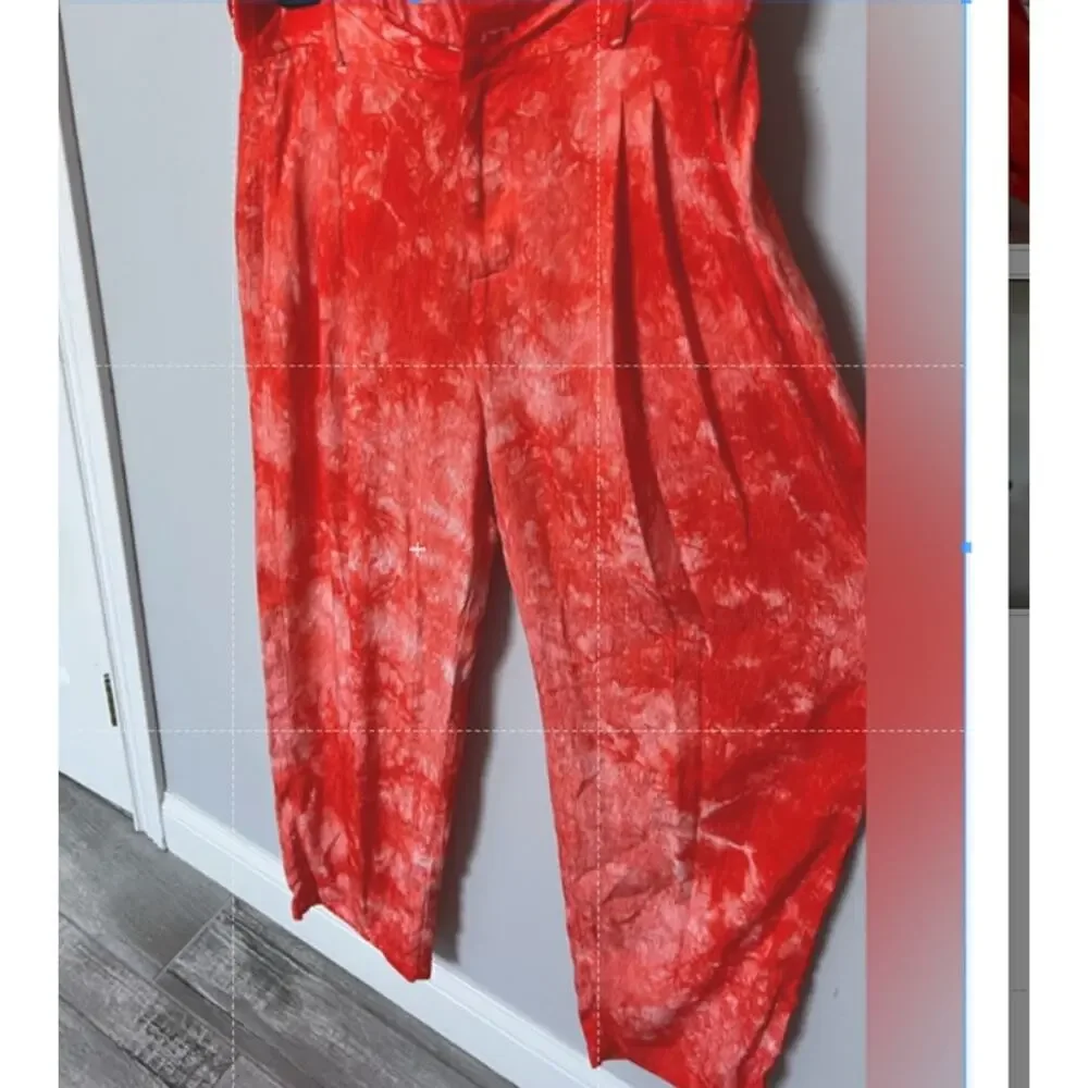 Raquel Allegra set, tie dyed matching pants shirt set,  ripple satin USA